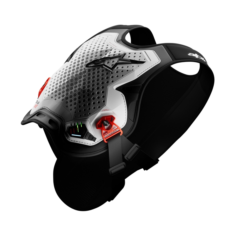 Kamizelka z poduszką powietrzną Alpinestars TECH-AIR®MX Plasma w kolorze biało-czarno-czerwonym