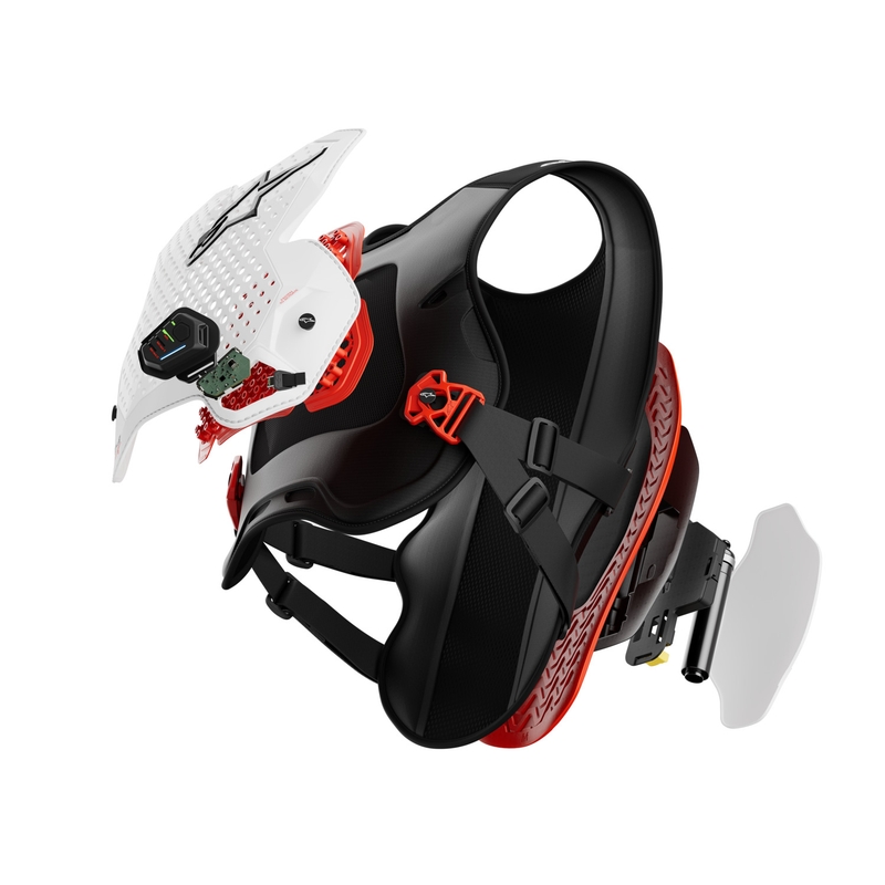 Kamizelka z poduszką powietrzną Alpinestars TECH-AIR®MX Plasma w kolorze biało-czarno-czerwonym