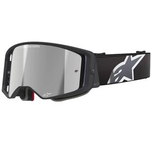 Gogle motocrossowe Alpinestars Supertech Corp czarno-szare ze srebrnymi soczewkami