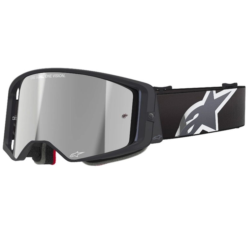 Gogle motocrossowe Alpinestars Supertech Corp czarno-szare ze srebrnymi soczewkami