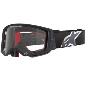 Gogle motocrossowe Alpinestars Supertech Corp w kolorze czarno-szarym z przezroczystymi soczewkami
