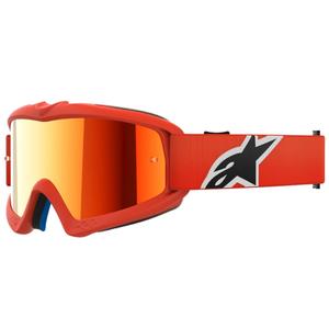 Dziecięce gogle motocrossowe Alpinestars Vision Youth Corp w kolorze pomarańczowym z lustrzanymi czerwonymi soczewkami