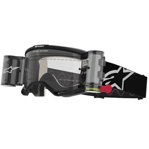 Czarne gogle motocrossowe Alpinestars Vision 5 Corp ROLL-OFF Wide Vision z przezroczystymi soczewkami