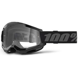 Gogle motocrossowe 100% STRATA 2 New czarne (przezroczyste pleksi)