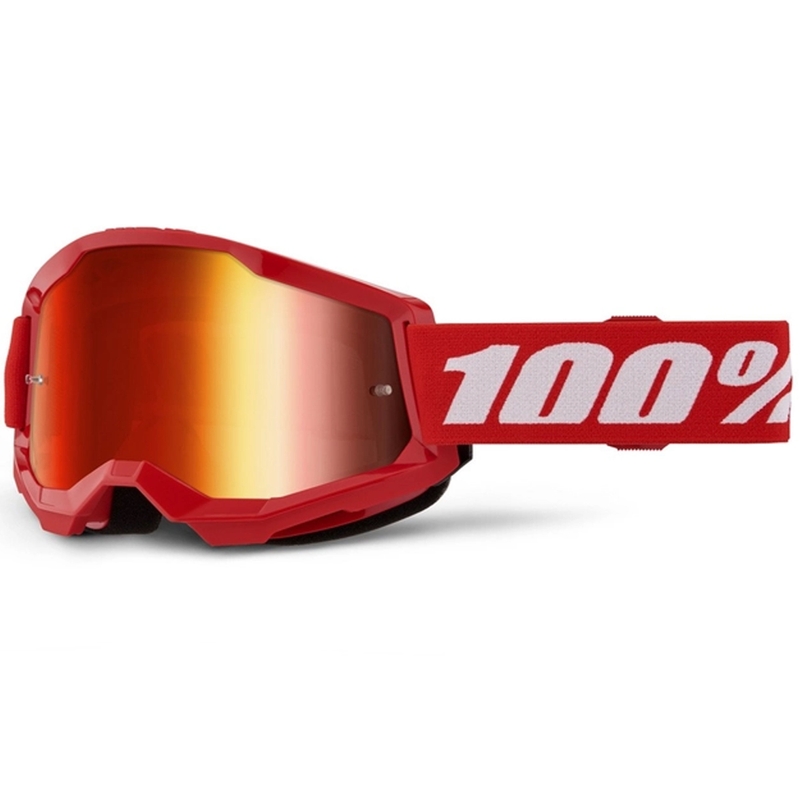 Gogle motocrossowe 100% STRATA 2 New red (czerwone pleksi)