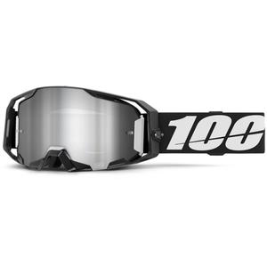 Gogle motocrossowe 100% ARmatic czarne ze srebrną lustrzaną plexi