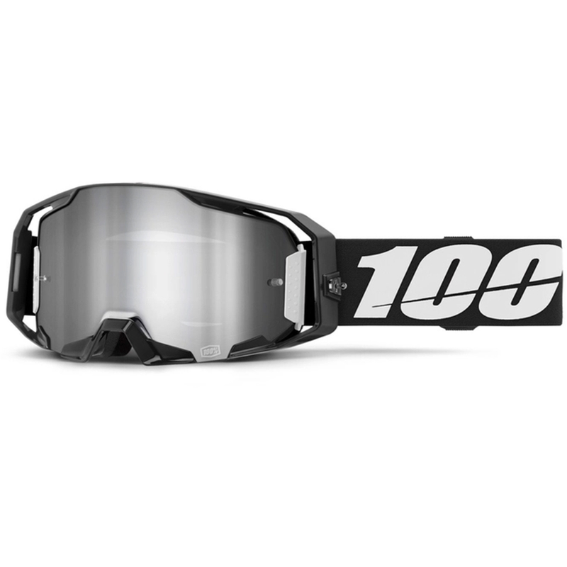 Gogle motocrossowe 100% ARmatic czarne ze srebrną lustrzaną plexi
