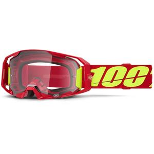 Gogle motocrossowe 100% ARmatic czerwone z przezroczystą plexi