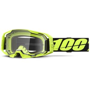 Gogle motocrossowe 100% ARmatic Neon Yellow z przezroczystą plexi