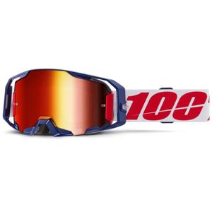 Gogle motocrossowe 100% ARmatic Mach Z z czerwoną plexi