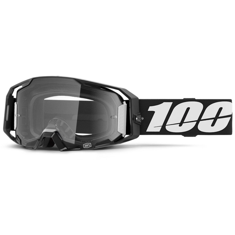 Gogle motocrossowe 100% ARmatic czarne z przezroczystą plexi