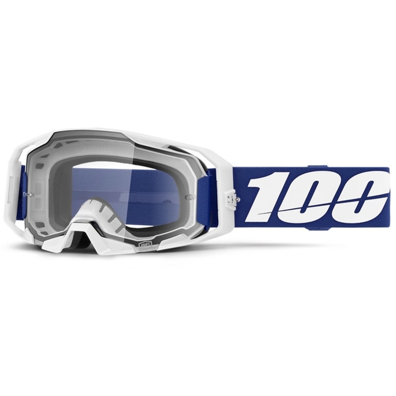Gogle motocrossowe 100% ARmatic niebieskie z przezroczystą plexi