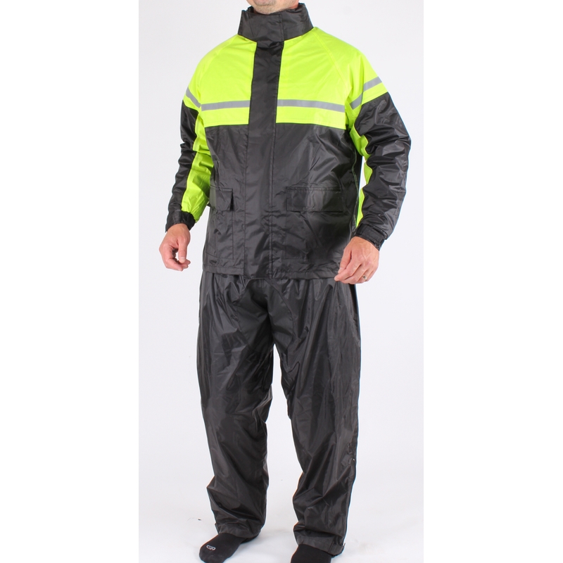 Kombinezon przeciwdeszczowy RSA Stripe czarno-fluo żółty wyprzedaż