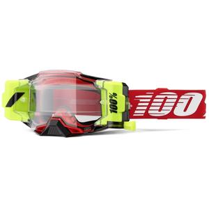 Gogle motocrossowe 100% - USA Armega Forecast czerwone (przezroczyste szkło)