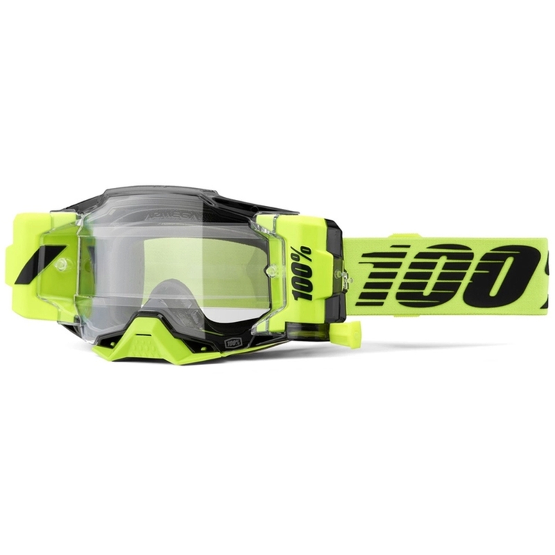 Gogle motocrossowe 100% - USA Armega Forecast fluo green (szkło przezroczyste)