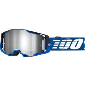 Gogle motocrossowe 100% ARMEGA Rockchuck black-white-blue (silver plexi)