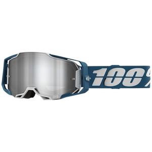 Gogle motocrossowe 100% ARMEGA Albar szaro-niebieskie (srebrna plexi)