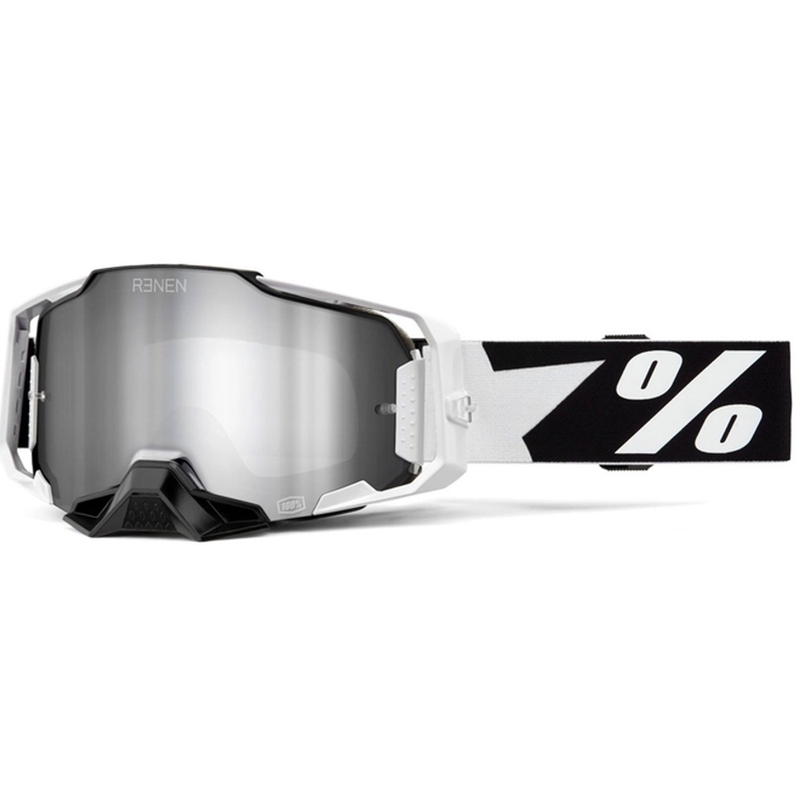 Gogle motocrossowe 100% - USA ARMEGA Renen srebrna plexi