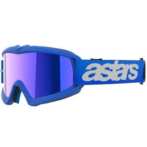 Dziecięce gogle motocrossowe Alpinestars Vision Youth Blaze w kolorze niebieskim z lustrzanymi niebieskimi soczewkami