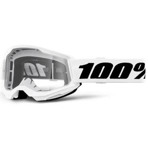 Dziecięce gogle motocrossowe wykonane w 100% z białej przezroczystej plexi STRATA 2