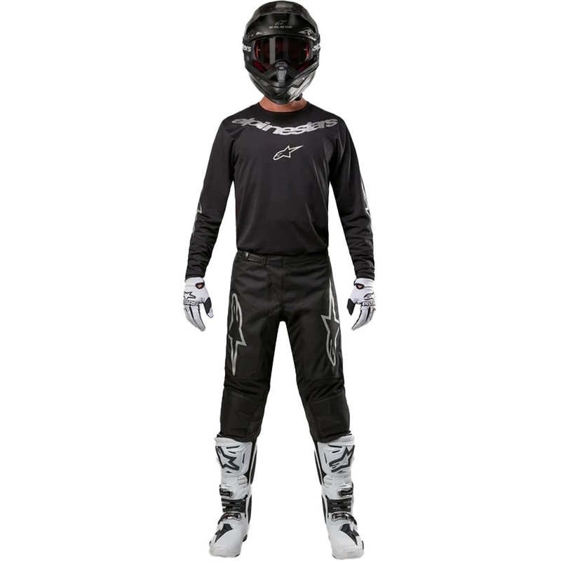 Spodnie motocrossowe Alpinestars Fluid Graphite czarno-srebrne