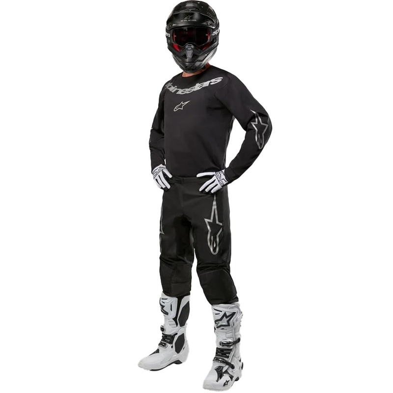 Spodnie motocrossowe Alpinestars Fluid Graphite czarno-srebrne