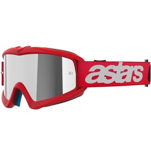 Gogle motocrossowe Alpinestars Vision Youth Blaze Red ze srebrnymi lustrzanymi soczewkami
