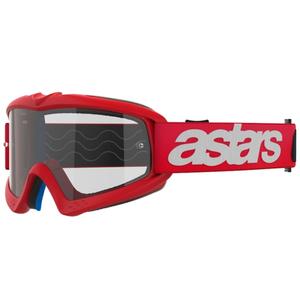 Czerwone gogle motocrossowe Alpinestars Vision Youth Blaze z przezroczystymi soczewkami