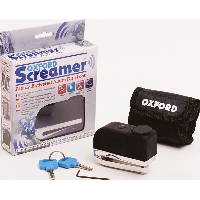 Moto Zamek z alarmem na tarcze Oxford Screamer - II. jakość