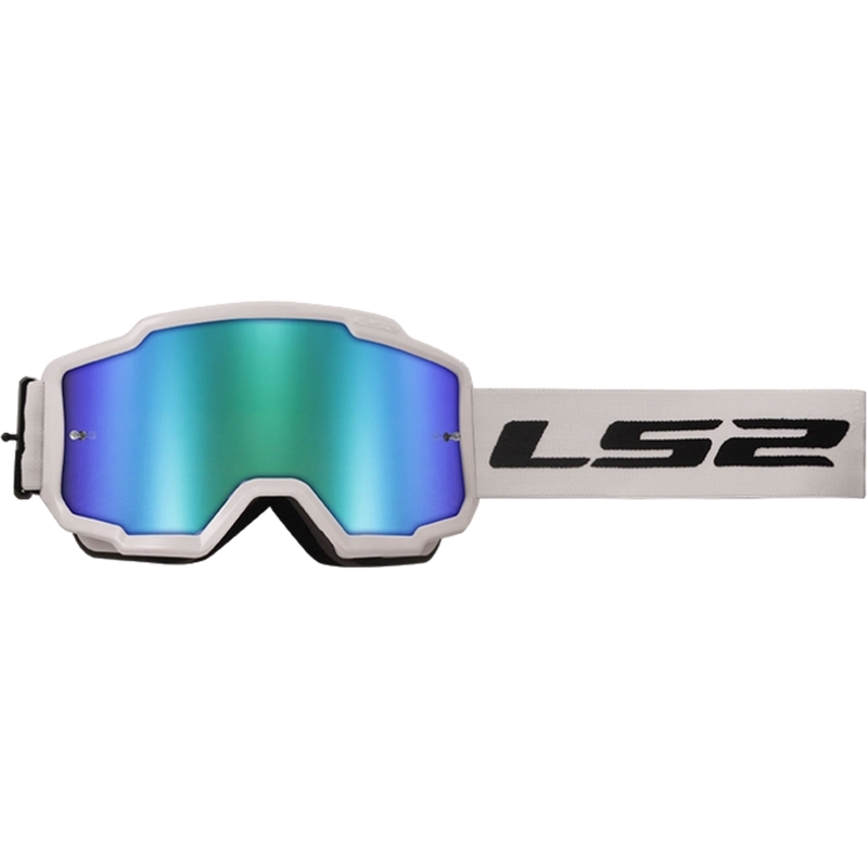 Gogle motocrossowe LS2 Charger HV białe z zieloną plexi irydową