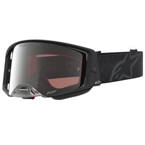 Gogle motocrossowe Alpinestars Supertech Cloak czarne z lustrzanym srebrnym pleksiglasem
