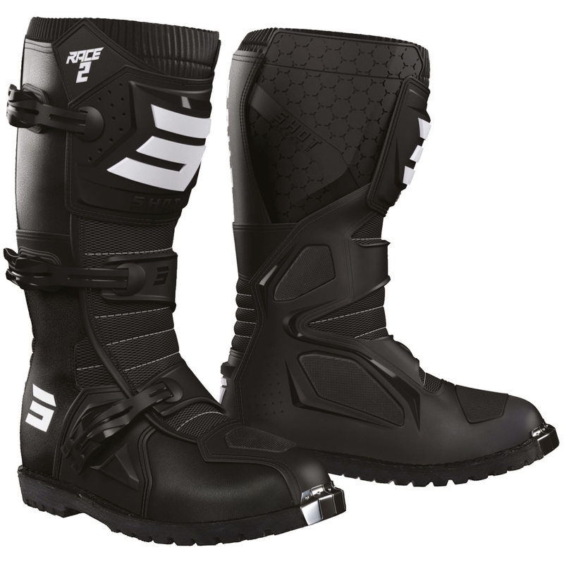 Buty motocyklowe Shot Race 2 Enduro czarno-białe - II gatunek - II. jakość