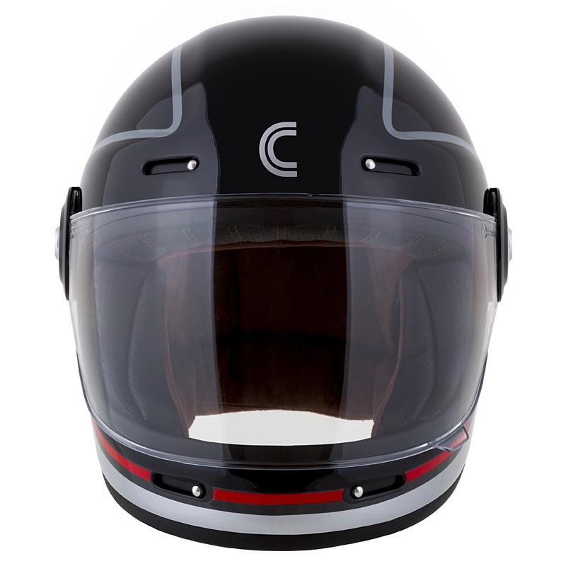 Kask motocyklowy integralny Cassida Fibre Jawa Sport czarno-srebrno-czerwony 2 - II gatunek - II. jakość