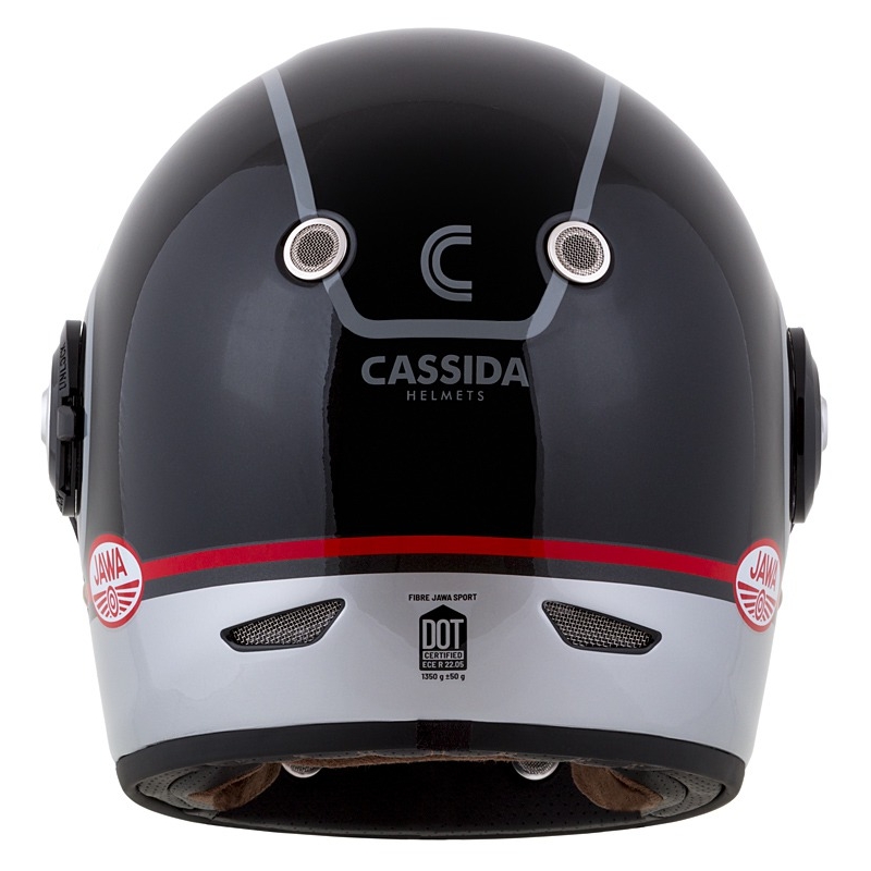 Kask motocyklowy integralny Cassida Fibre Jawa Sport czarno-srebrno-czerwony 2 - II gatunek - II. jakość