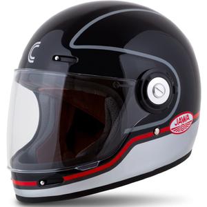 Kask motocyklowy integralny Cassida Fibre Jawa Sport czarno-srebrno-czerwony 2 - II gatunek - II. jakość