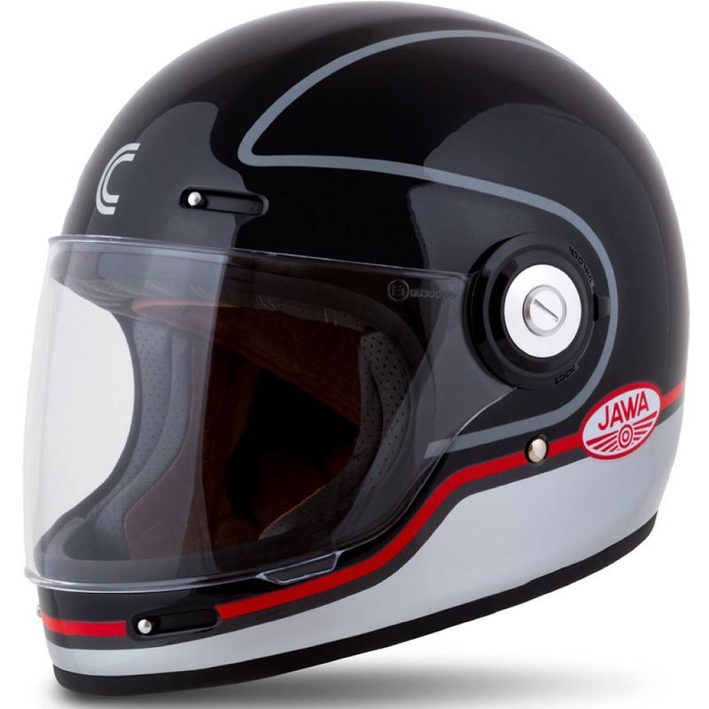 Kask motocyklowy integralny Cassida Fibre Jawa Sport czarno-srebrno-czerwony 2 - II gatunek - II. jakość