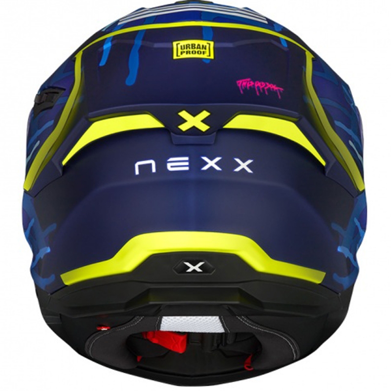 Integralny kask motocyklowy Nexx Y.100R Urbangram ciemnoniebieski wyprzedaż - II. jakość
