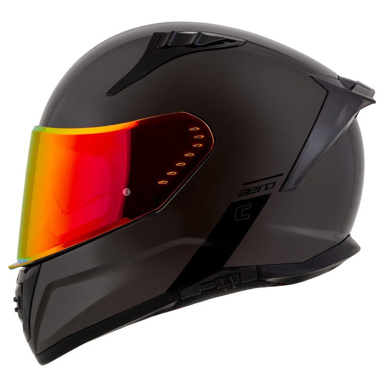 Kask motocyklowy Cassida Aero Super Mono Full Face Glossy Black Chrome-Black - II. jakość