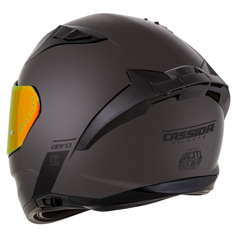 Kask motocyklowy Cassida Aero Super Mono Full Face Glossy Black Chrome-Black - II. jakość