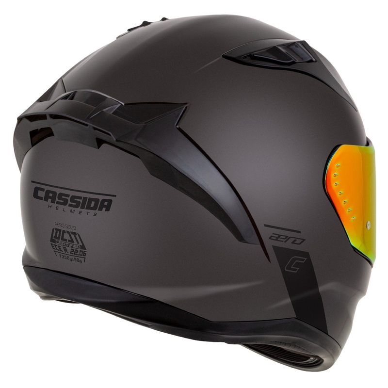 Kask motocyklowy Cassida Aero Super Mono Full Face Glossy Black Chrome-Black - II. jakość