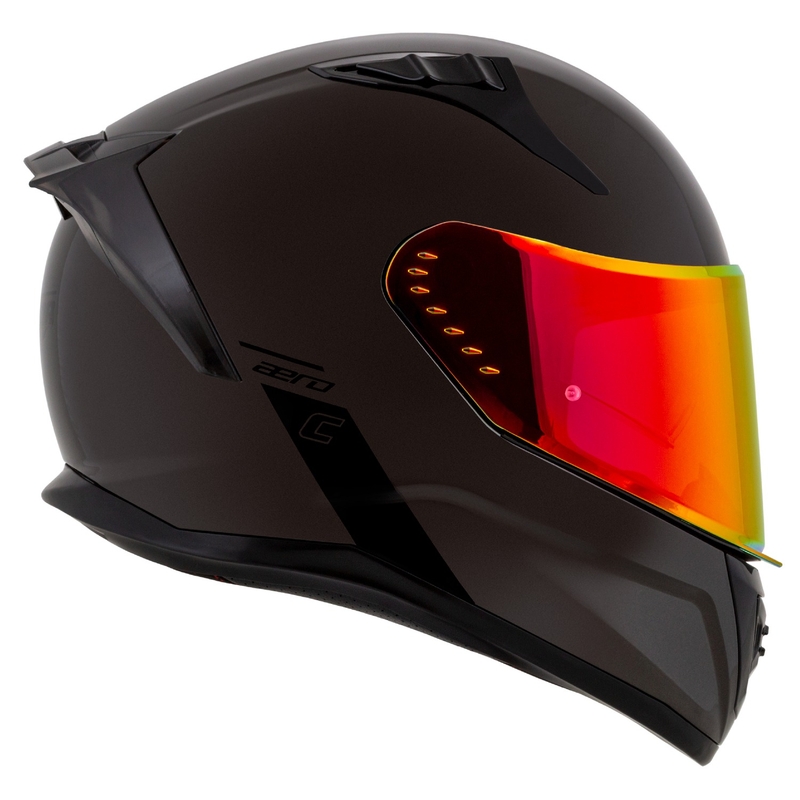 Kask motocyklowy Cassida Aero Super Mono Full Face Glossy Black Chrome-Black - II. jakość