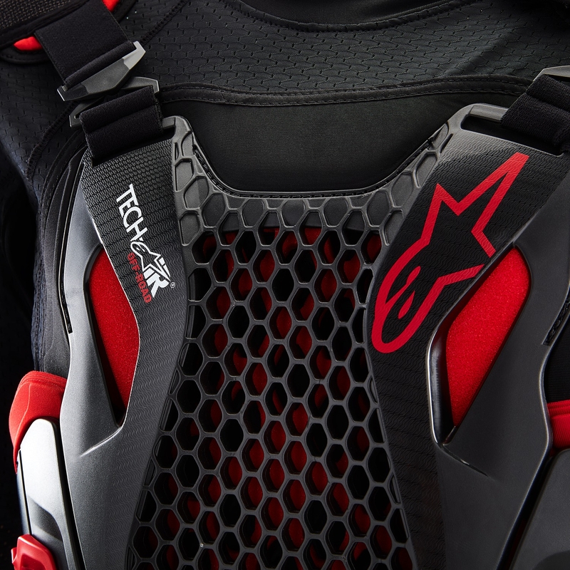 Kamizelka Alpinestars TECH-AIR®OFF-ROAD z systemem poduszek powietrznych czarno-czerwona - II. jakość