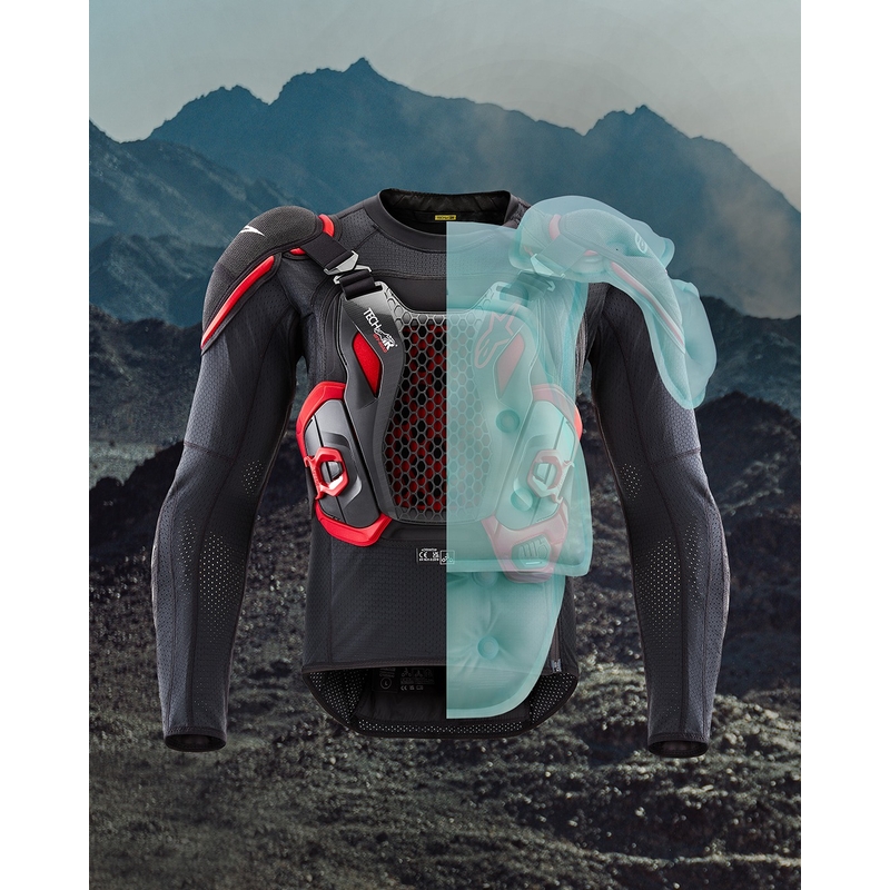 Kamizelka Alpinestars TECH-AIR®OFF-ROAD z systemem poduszek powietrznych czarno-czerwona - II. jakość