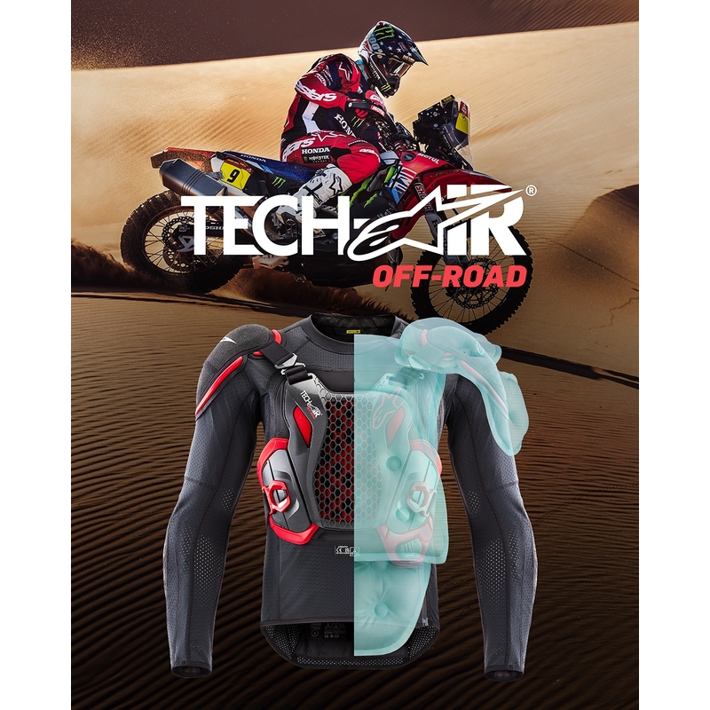 Kamizelka Alpinestars TECH-AIR®OFF-ROAD z systemem poduszek powietrznych czarno-czerwona - II. jakość