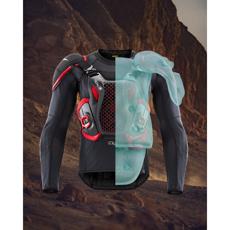 Kamizelka Alpinestars TECH-AIR®OFF-ROAD z systemem poduszek powietrznych czarno-czerwona - II. jakość