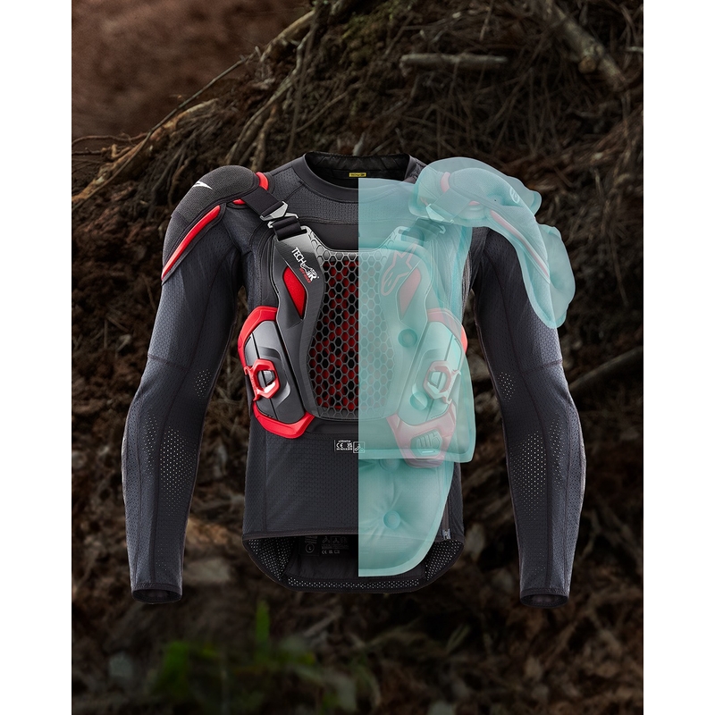 Kamizelka Alpinestars TECH-AIR®OFF-ROAD z systemem poduszek powietrznych czarno-czerwona - II. jakość