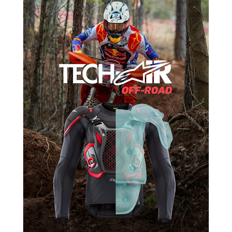 Kamizelka Alpinestars TECH-AIR®OFF-ROAD z systemem poduszek powietrznych czarno-czerwona - II. jakość
