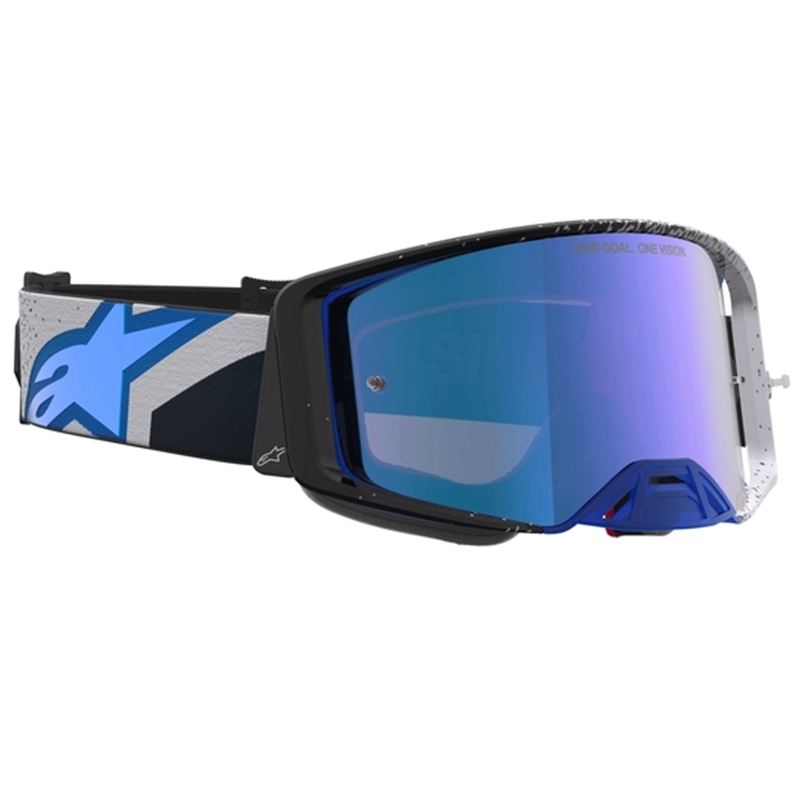 Gogle motocrossowe Alpinestars Supertech Hiten czarno-niebieskie