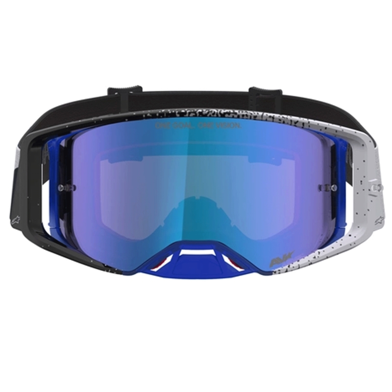 Gogle motocrossowe Alpinestars Supertech Hiten czarno-niebieskie