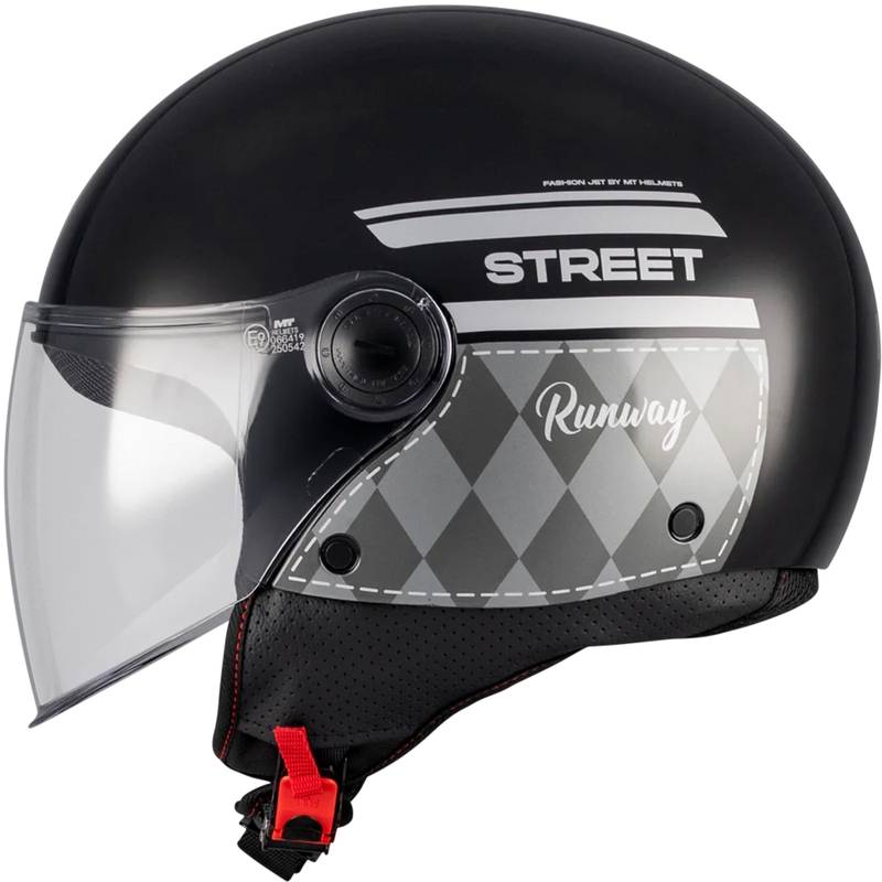 Kask motocyklowy otwarty MT Street S Runway B2 czarno-szary - II. jakość